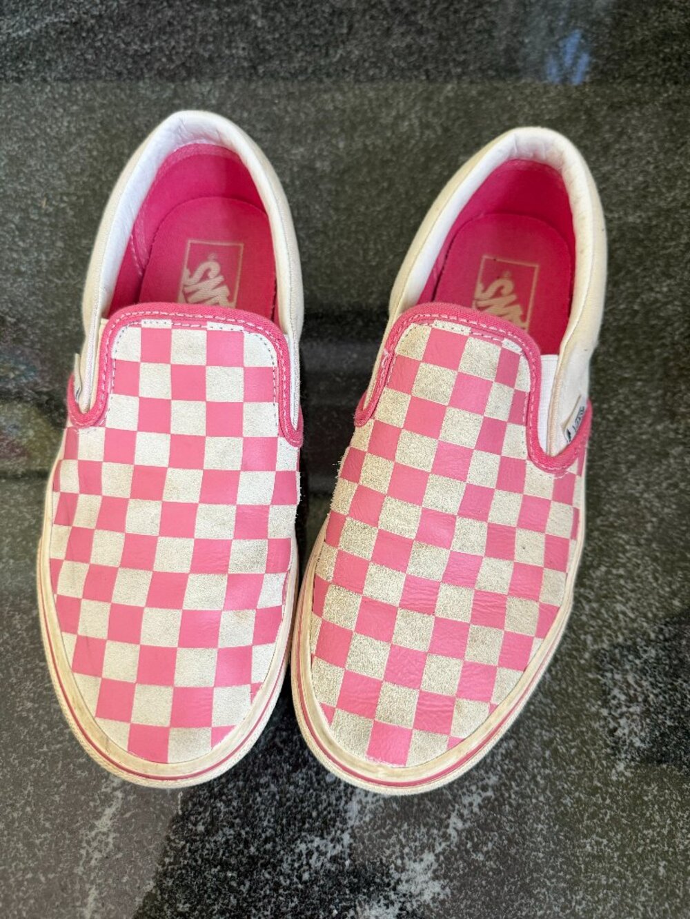 Vans slip on checkerboard sneakers pink size 7
